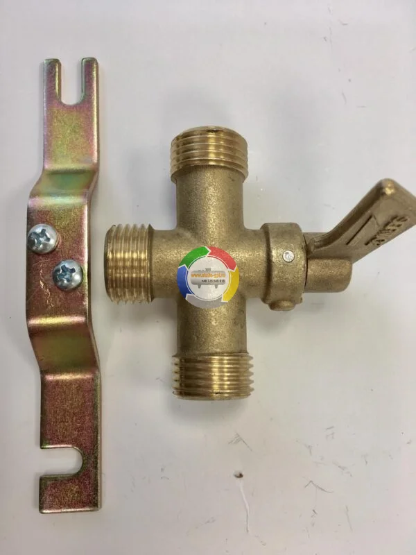 Inversor manual GPL tip robinet cu 2 intrari si o iesire, suport fixare pe perete inclus