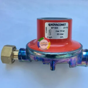 Regulator GPL 4 kg/h cu olandez 3/8 (CH25 sau W20x1/14) calibrat la 30 mbar NOVACOMET