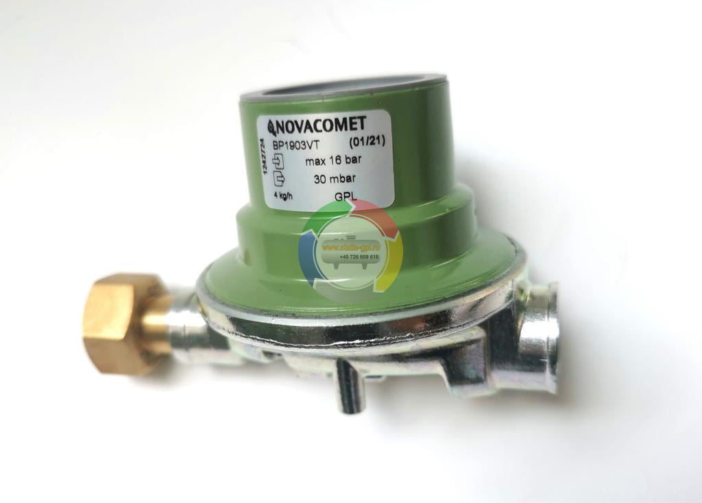 Regulator GPL 4 kgh cu olandez (CH25) NOVACOMET membrana Viton pentru centrala GPL cu debit egal sau mai mic de 4 kgh